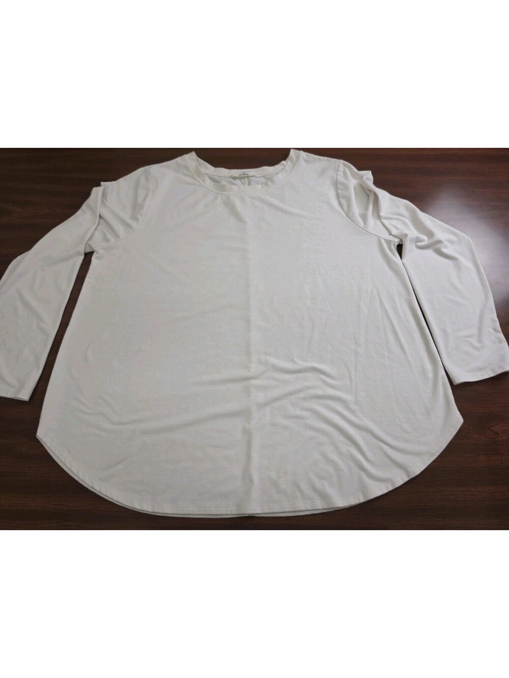 Zenana 3X Off White Long Sleeve Tunic Top Relaxed Minimalist Casual Chic Basic